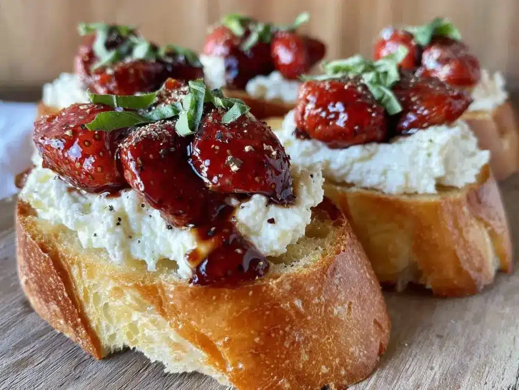 creamy whipped feta crostini - featured image