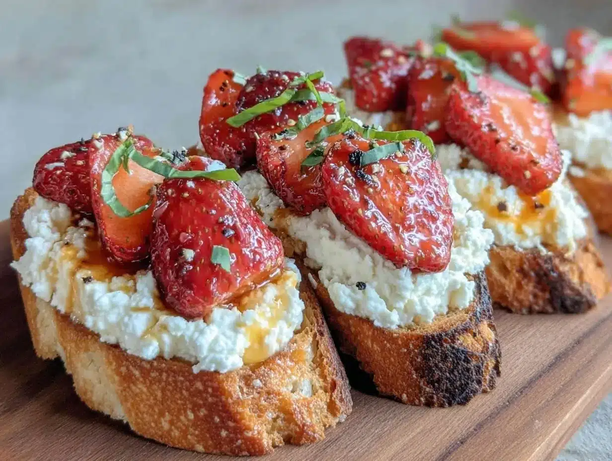creamy whipped feta crostini preparation steps