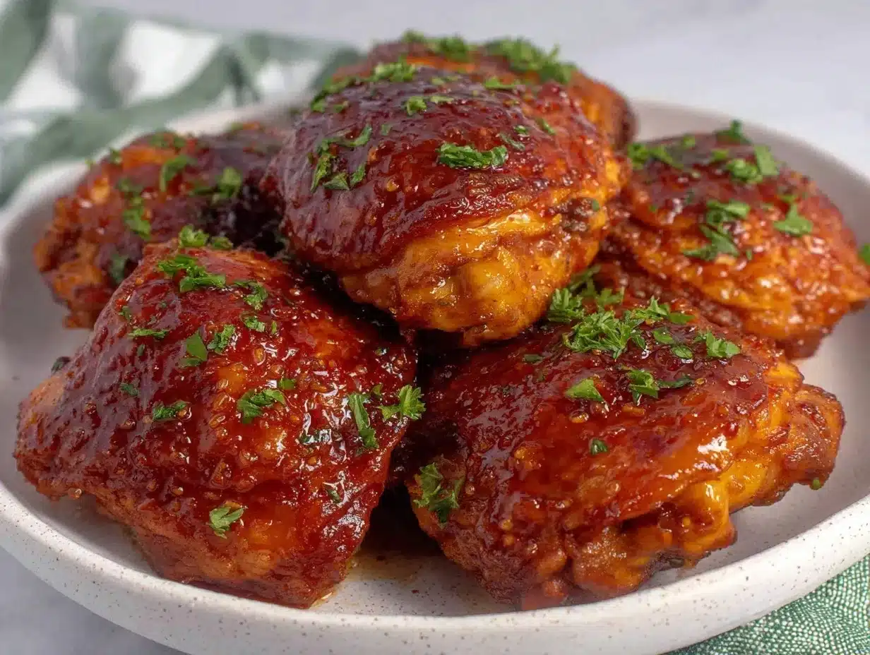 crispy air fryer honey garlic chicken thighs preparation steps