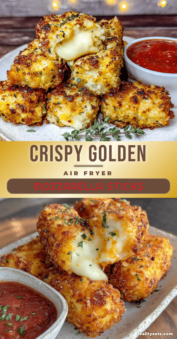 crispy air fryer mozzarella sticks recipe