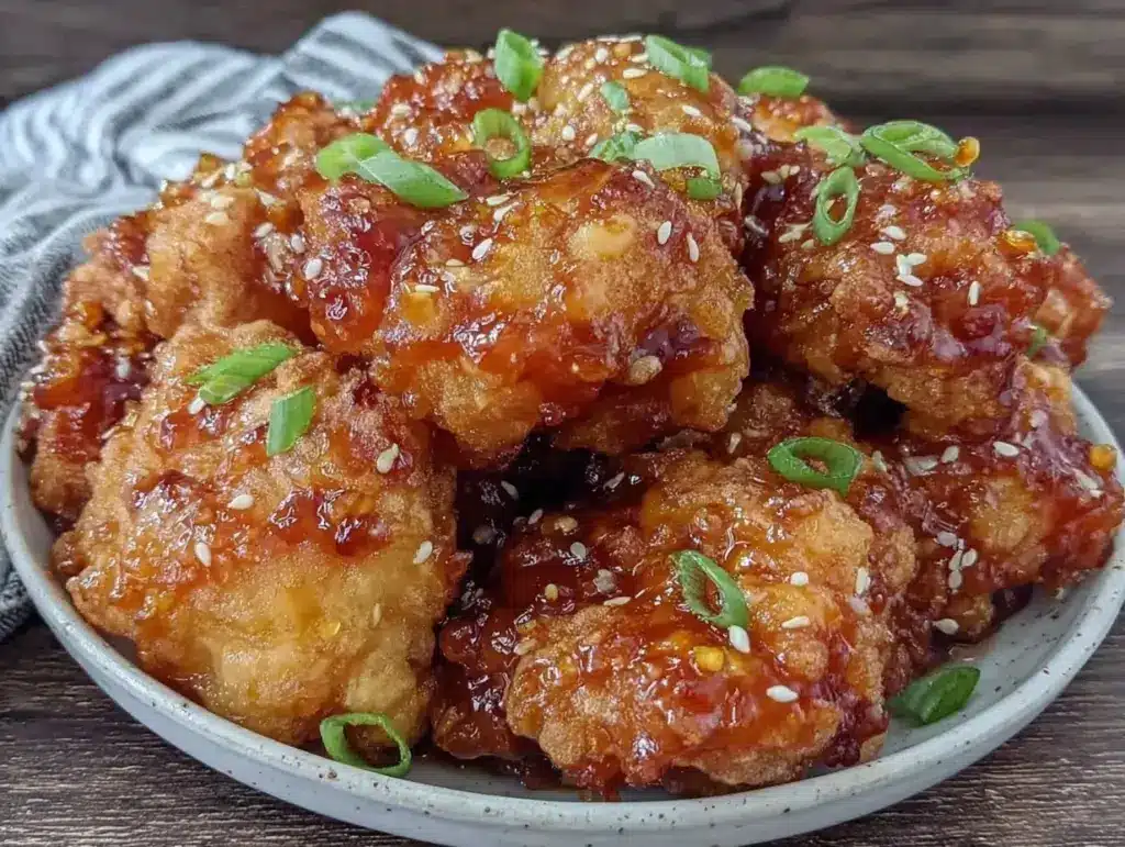 crispy asian orange chicken - featured image