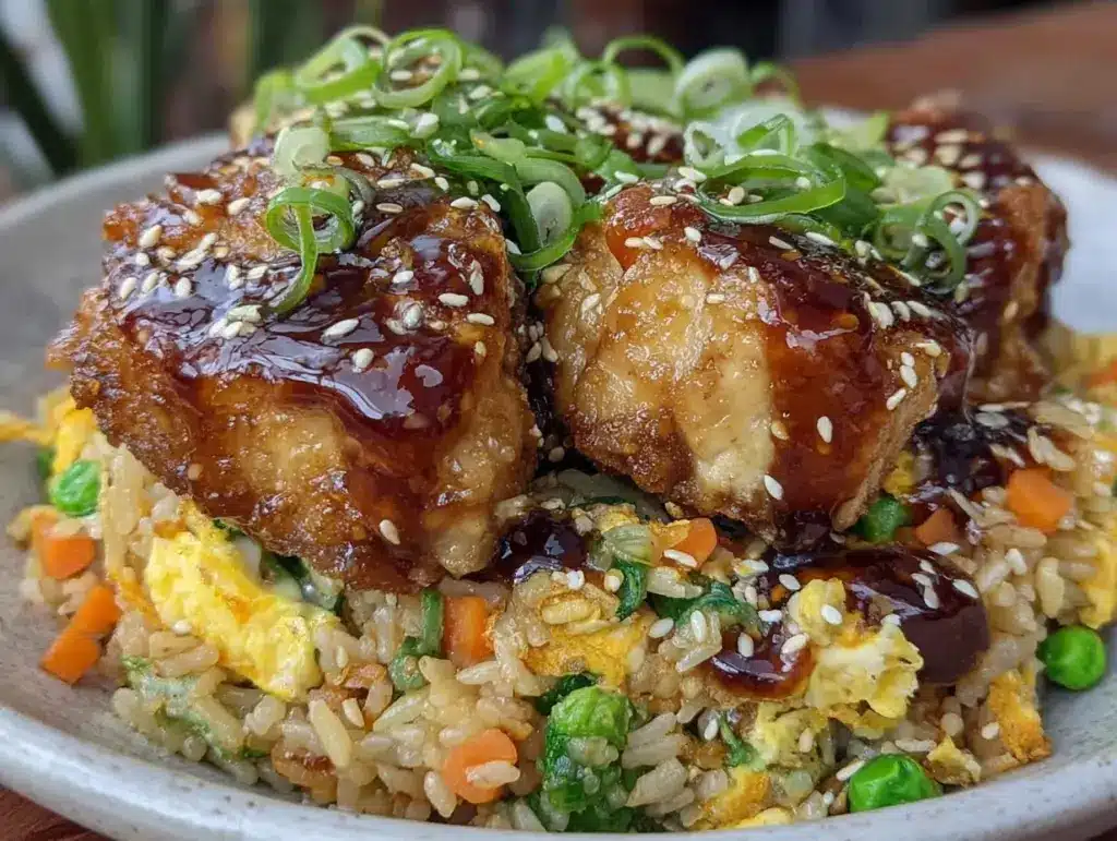 crispy blackstone chicken fried rice - featured image