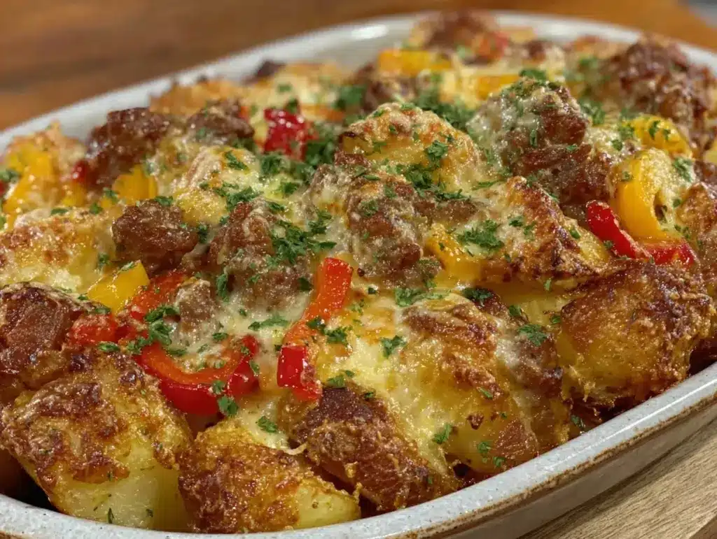 crispy breakfast potato casserole - featured image