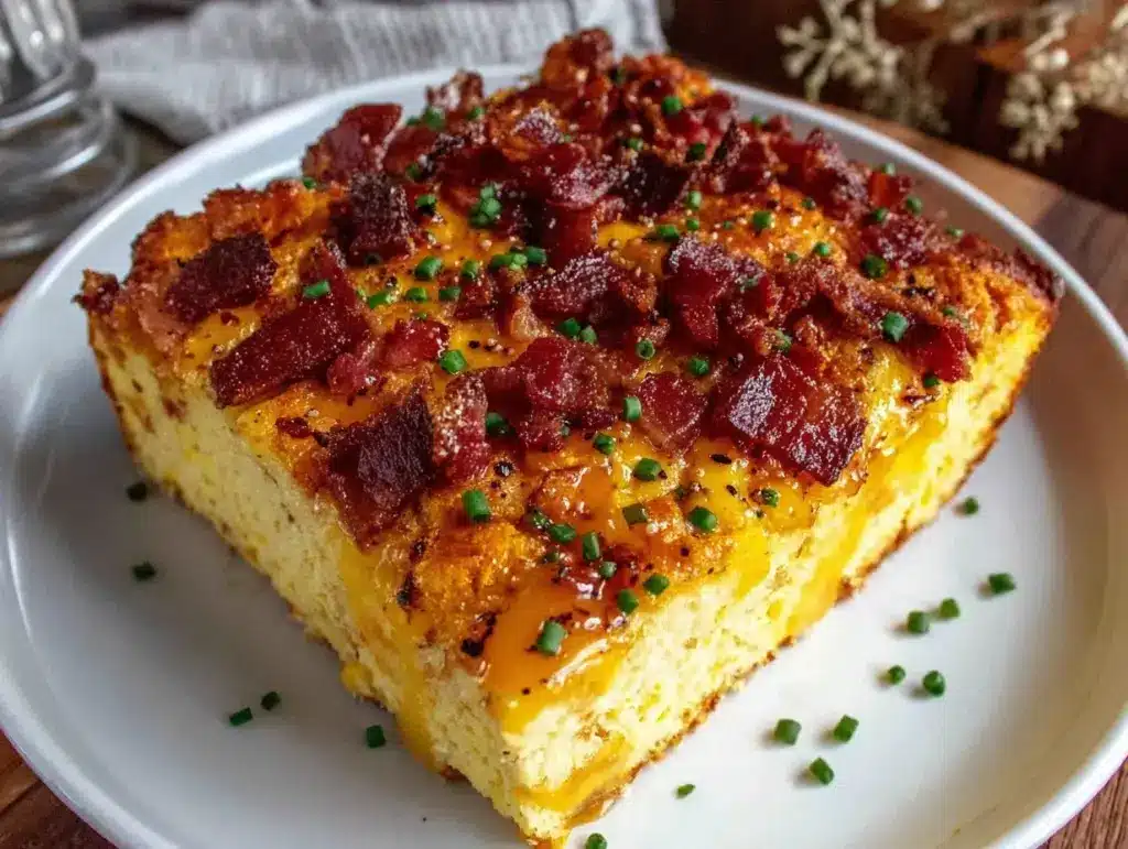 crispy eggs benedict casserole - featured image
