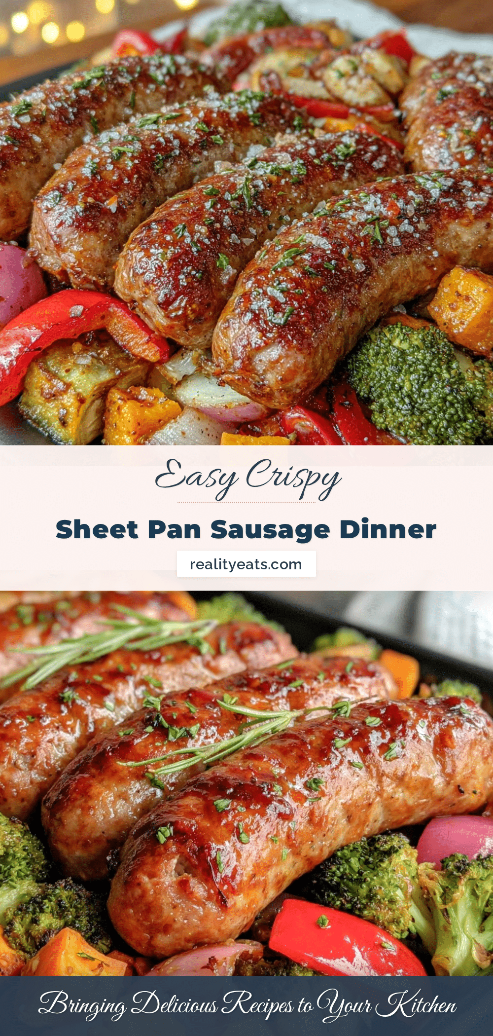 crispy sheet pan sausage and roasted vegetable dinner recipe