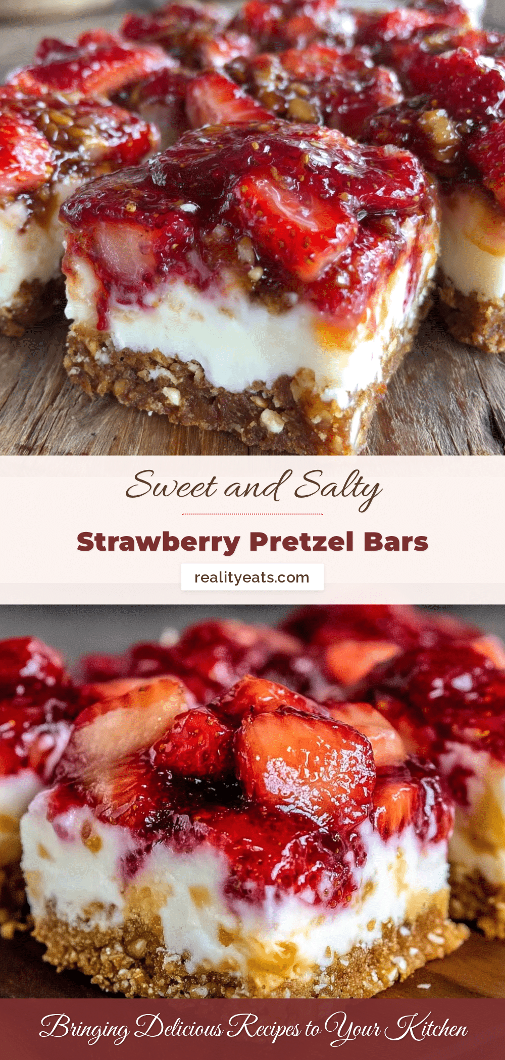 crispy strawberry pretzel salad dessert bars recipe