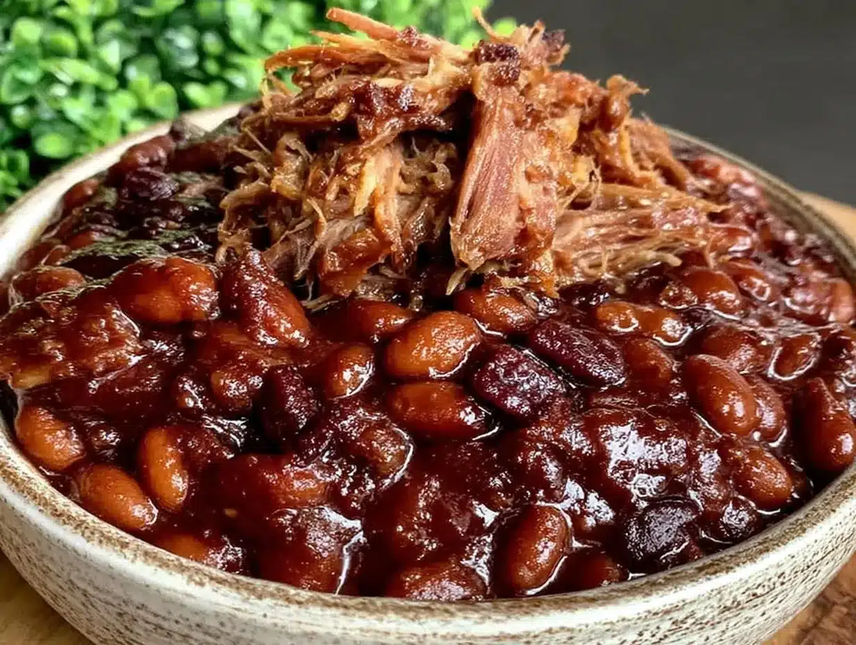 crockpot baked beans with pulled pork preparation steps