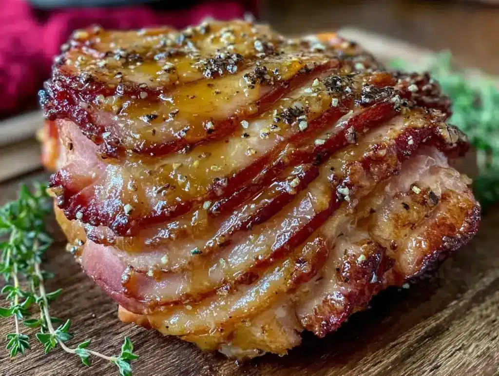 crockpot honey mustard ham - featured image
