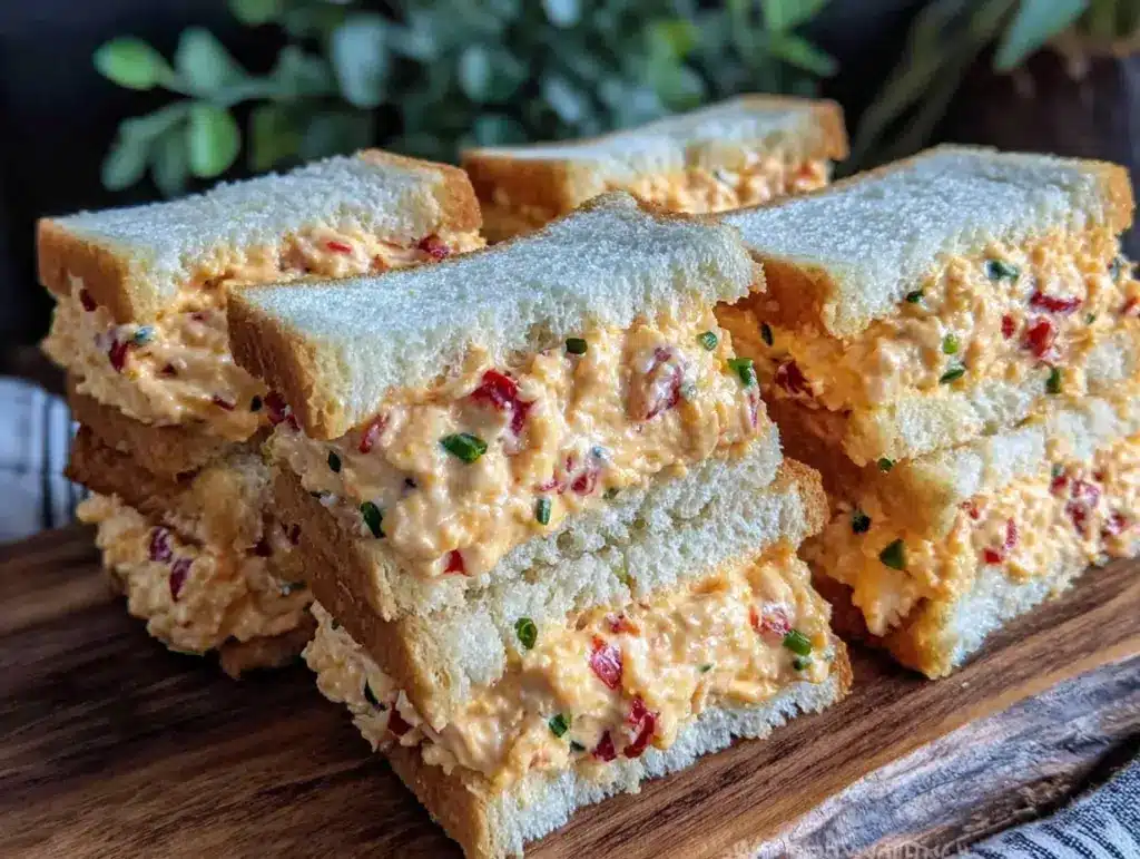 derby day pimento cheese finger sandwiches - featured image