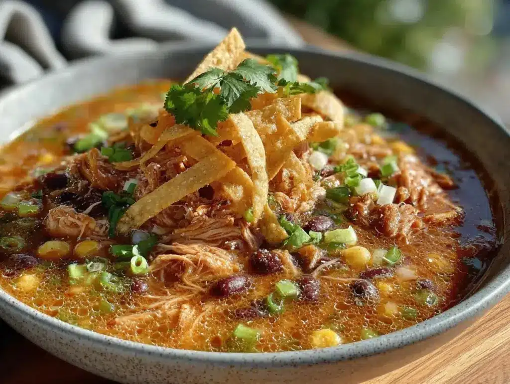 easy crockpot chicken tortilla soup - featured image
