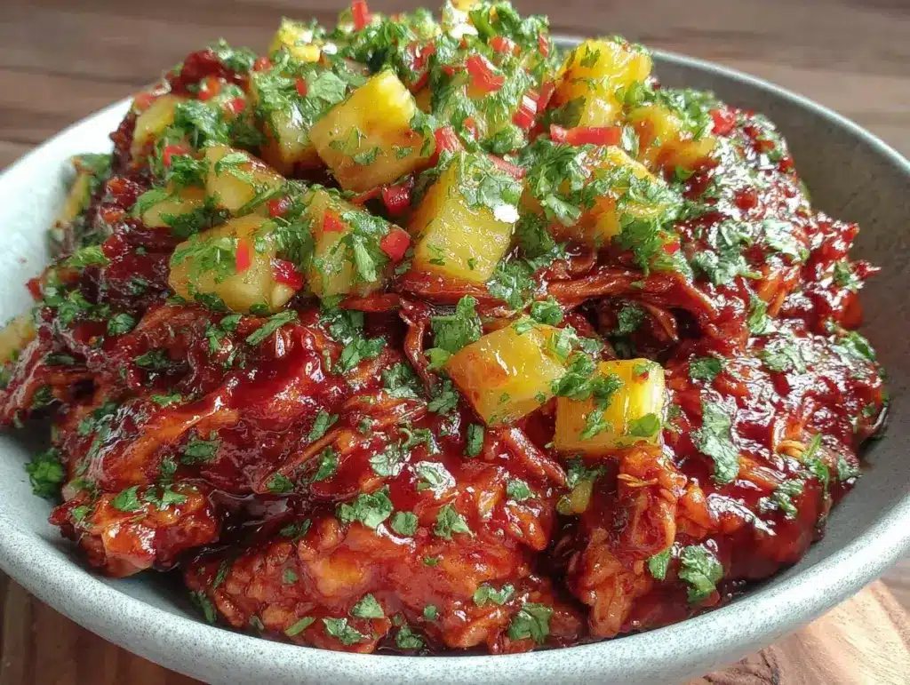 Easy Crockpot Hawaiian BBQ Chicken - featured image