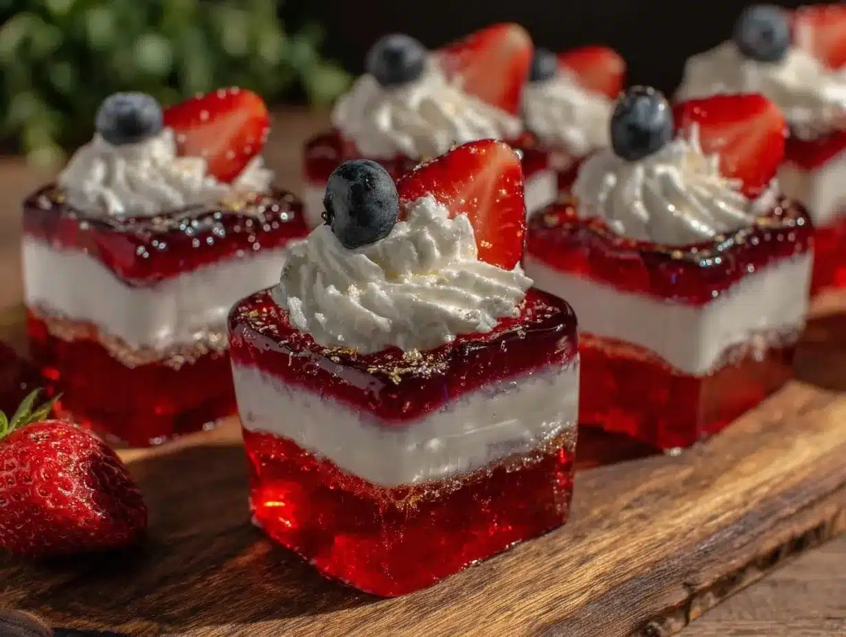 festive stars and stripes jello cups preparation steps