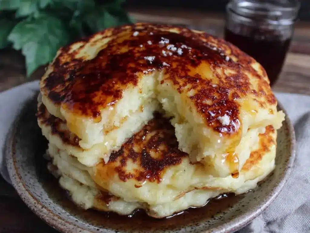 fluffy sourdough discard pancakes - featured image