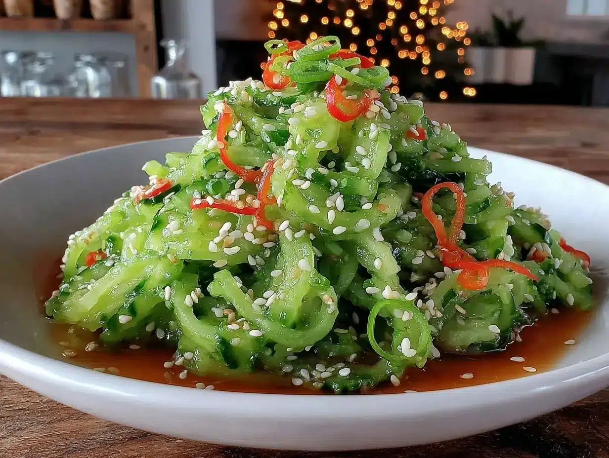 Fresh Asian Sesame Cucumber Salad preparation steps