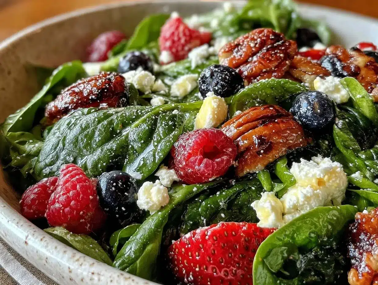 Fresh Berry Spinach Salad preparation steps