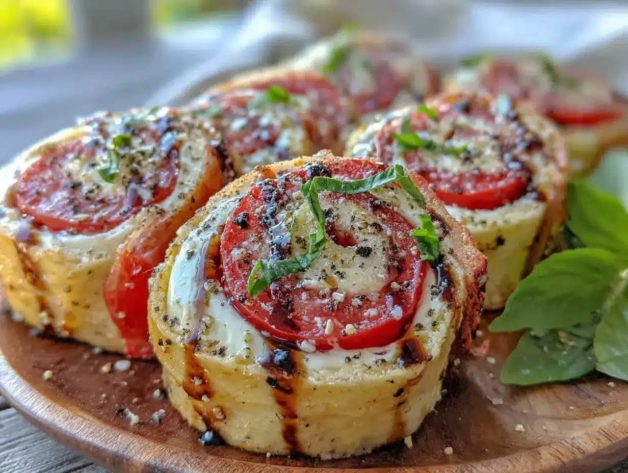 Fresh Caprese Pinwheel Sandwiches preparation steps