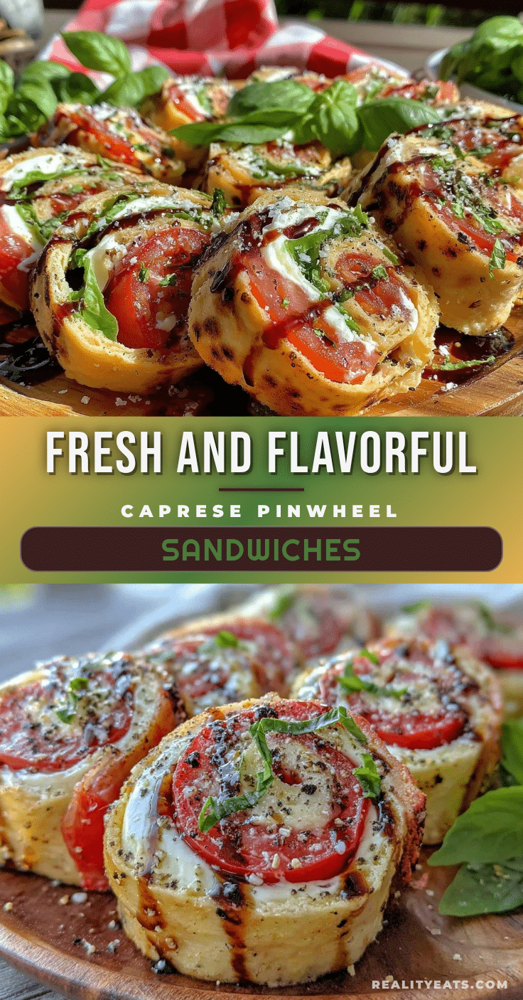 Fresh Caprese Pinwheel Sandwiches recipe