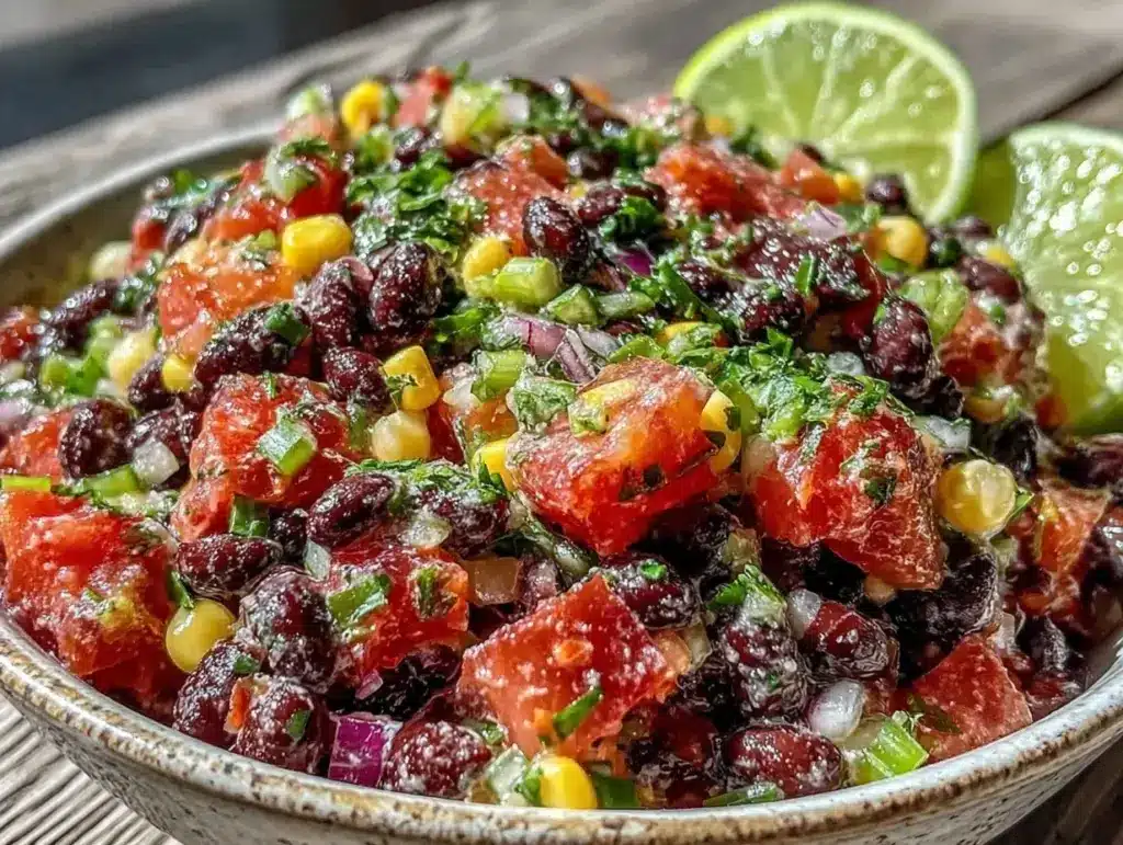 fresh cowboy caviar black bean salad - featured image