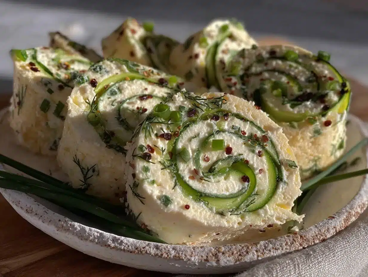 Fresh Cucumber Cream Cheese Pinwheels preparation steps