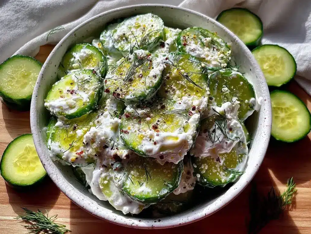 fresh cucumber dill salad - featured image