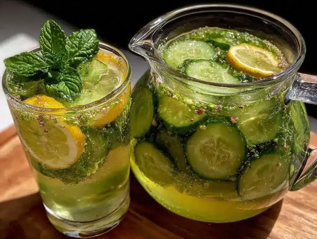 fresh cucumber mint infused water - featured image