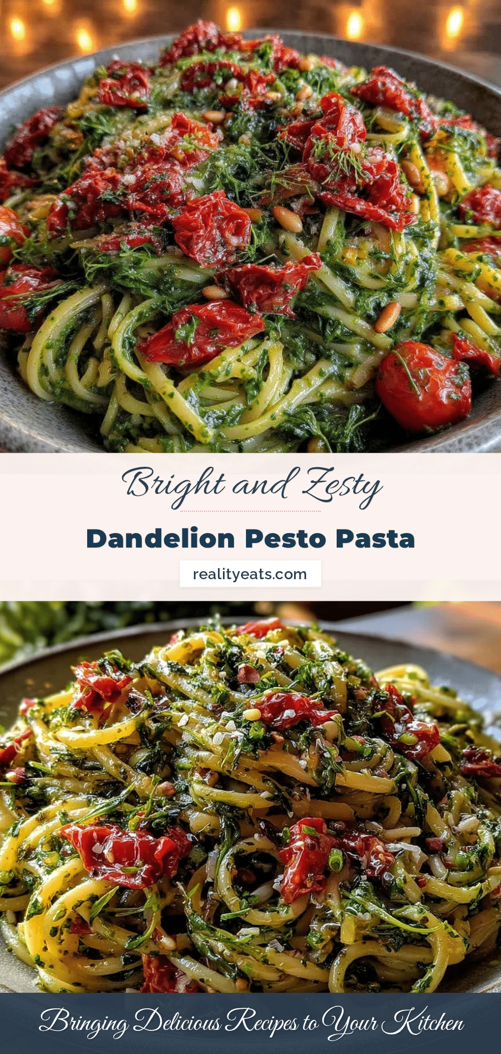 fresh dandelion pesto pasta recipe