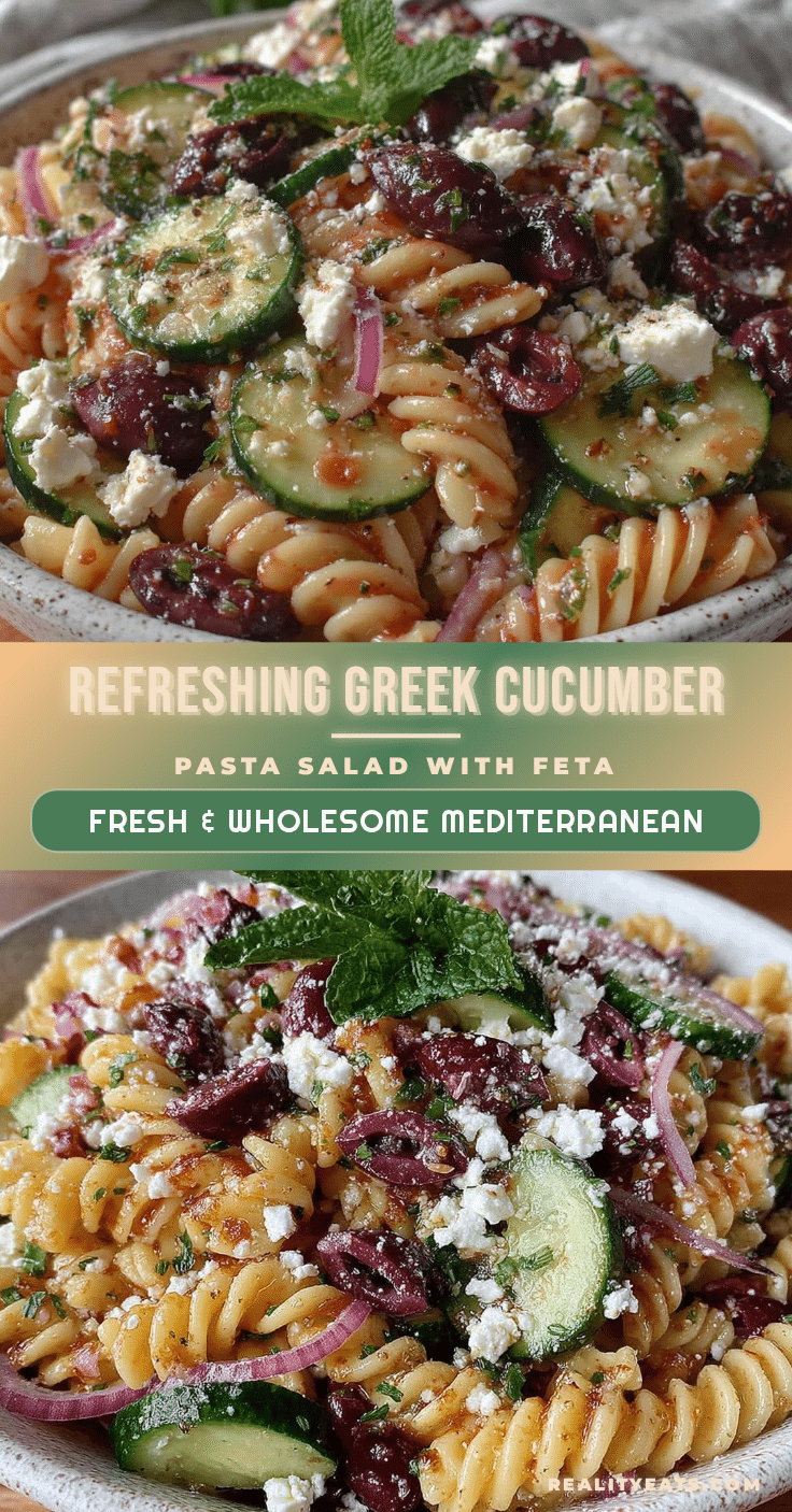 Fresh Greek Cucumber Pasta Salad recipe