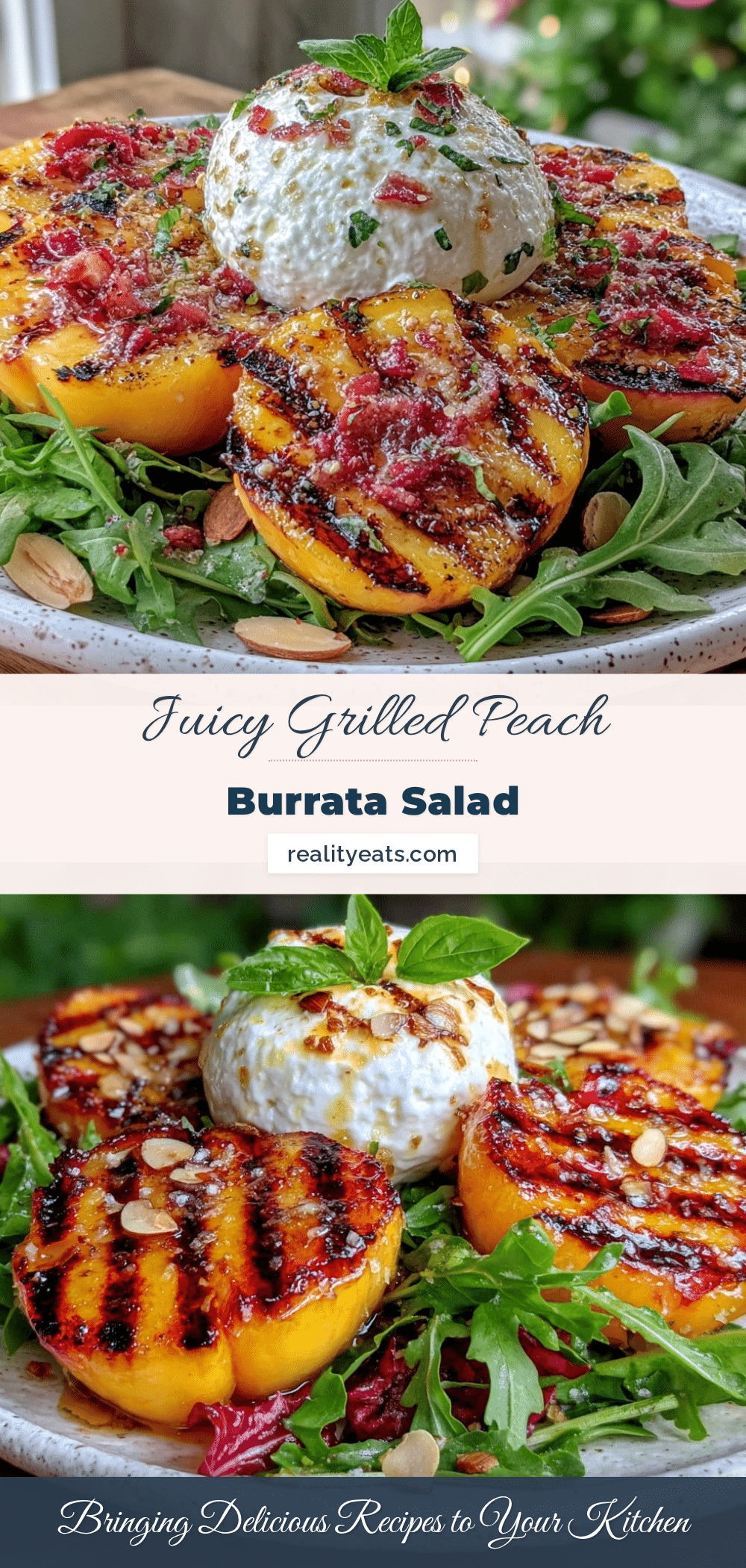 fresh grilled peach and burrata salad recipe