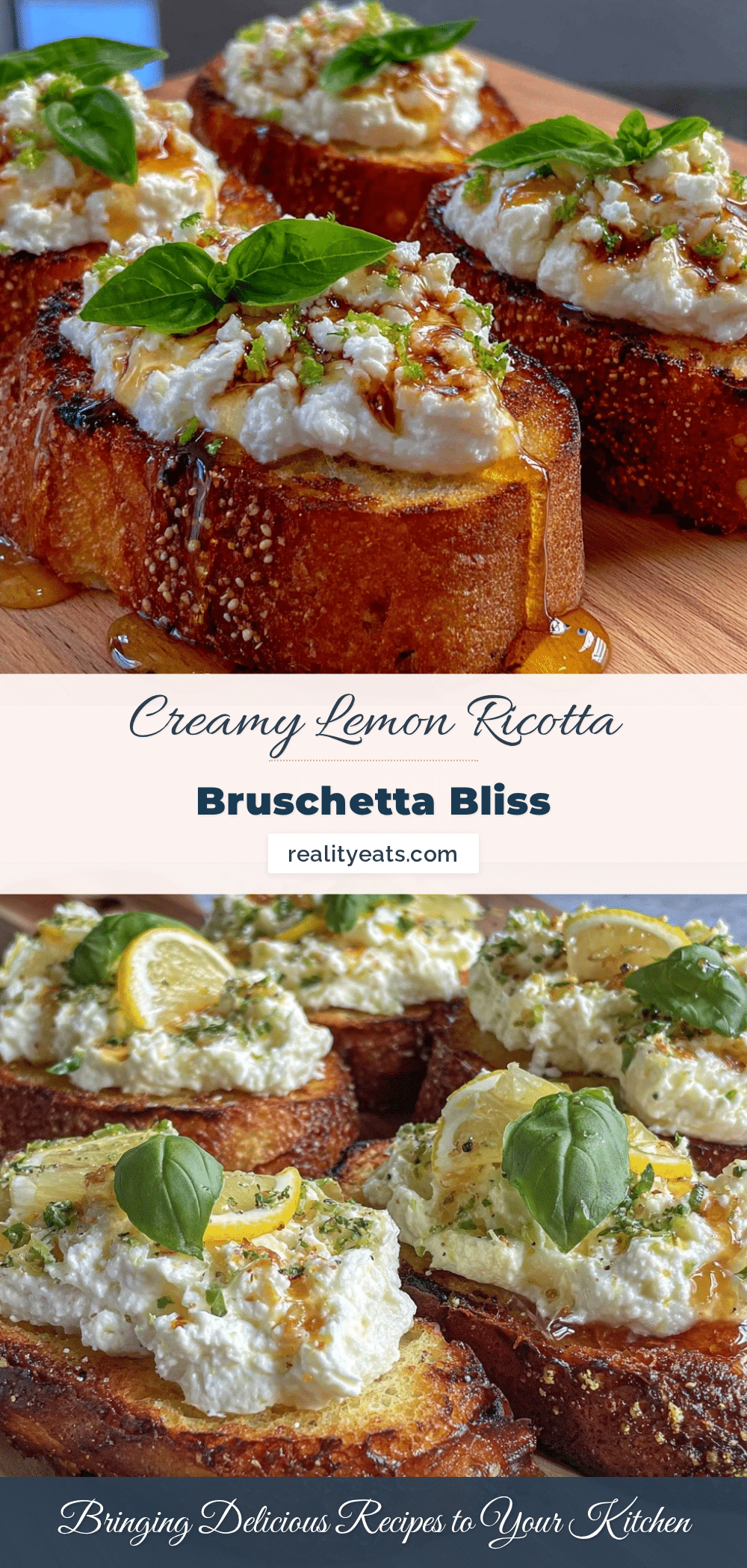 fresh lemon ricotta bruschetta recipe