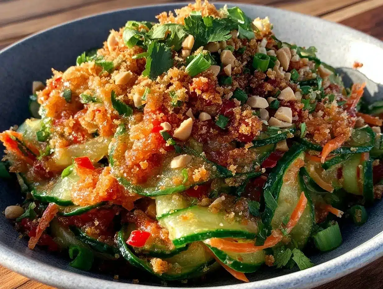 fresh spicy thai cucumber salad preparation steps