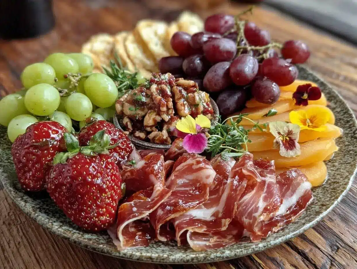fresh spring charcuterie board preparation steps