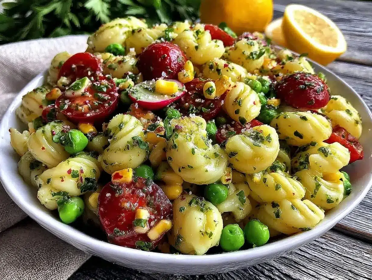 fresh spring pasta salad preparation steps