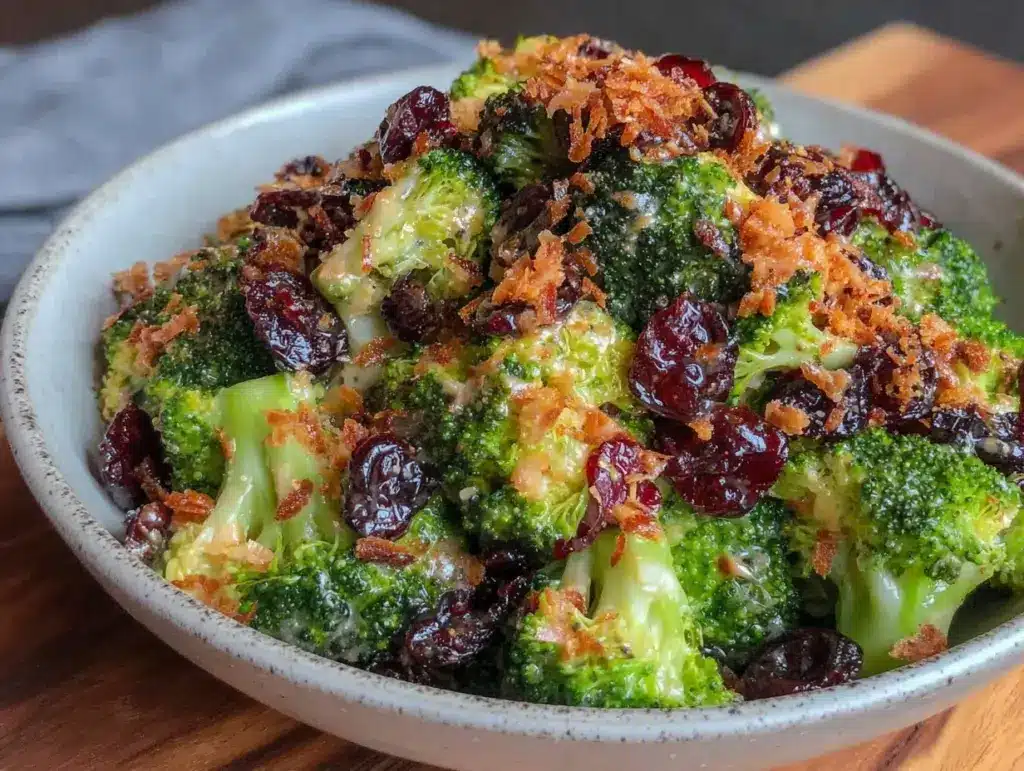 fresh sweet and tangy broccoli salad - featured image
