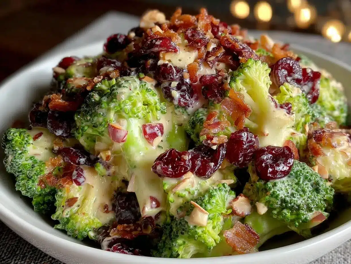 fresh sweet and tangy broccoli salad preparation steps