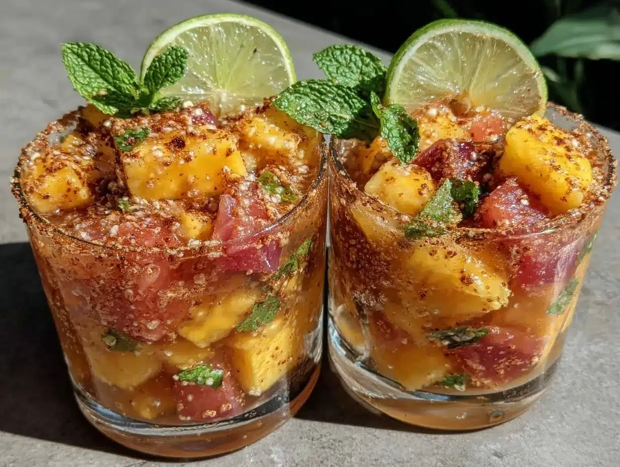 fresh tropical fruit cups preparation steps