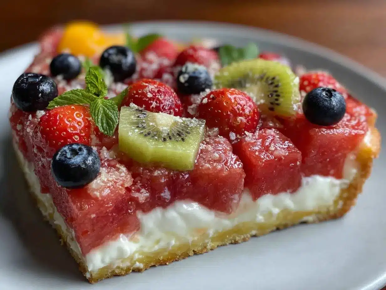 fresh watermelon pizza preparation steps