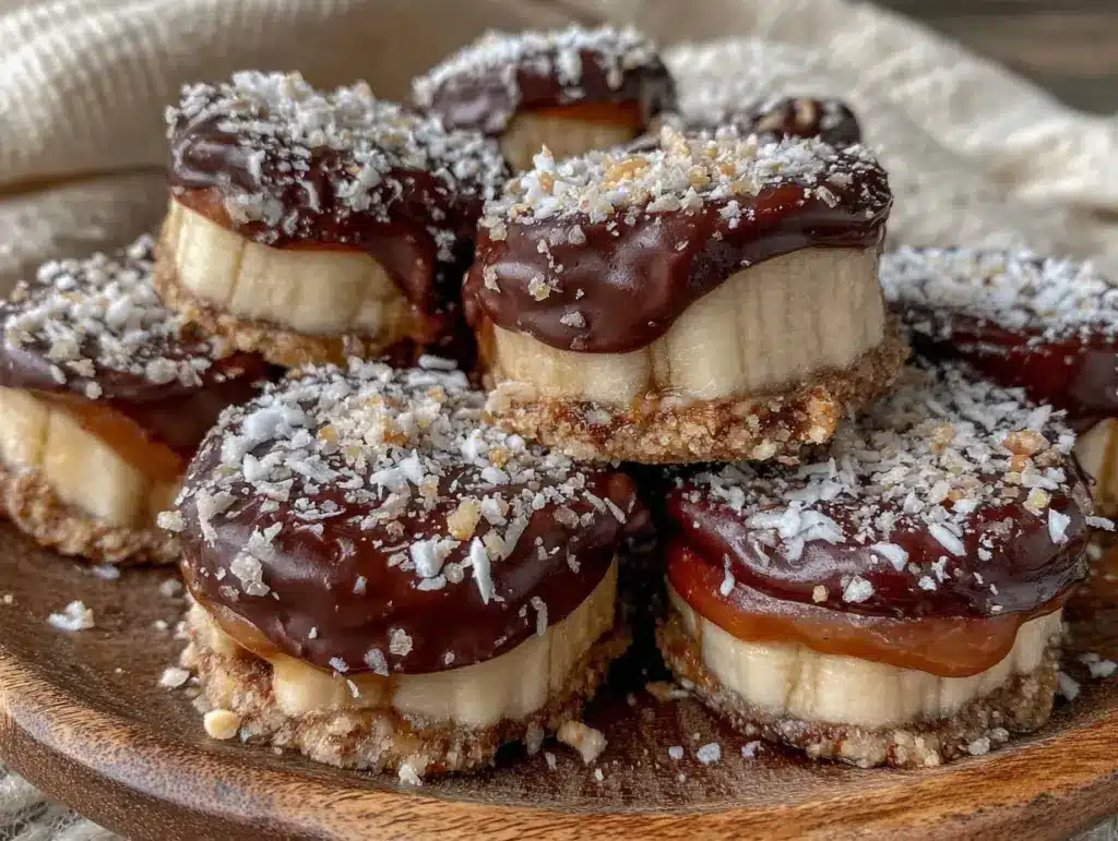 frozen chocolate peanut butter banana bites - featured image