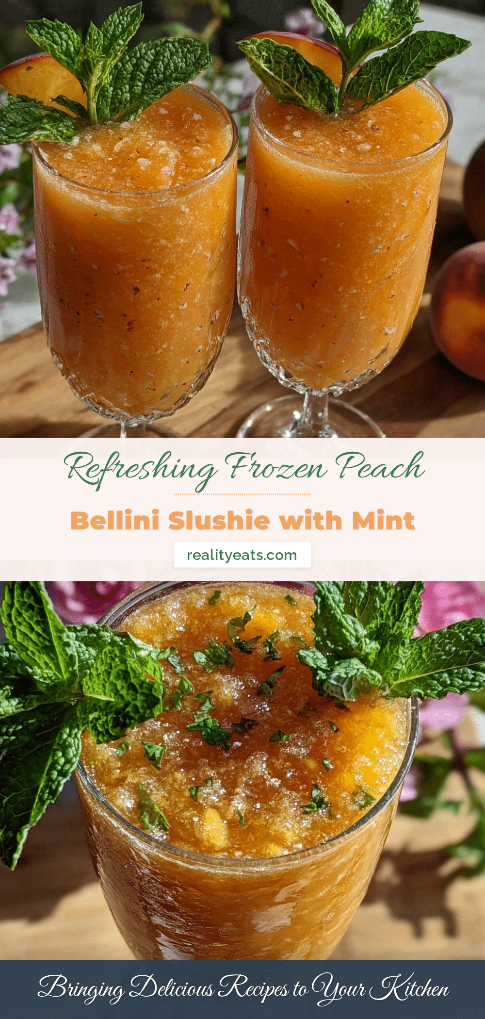 frozen peach bellini slushie recipe