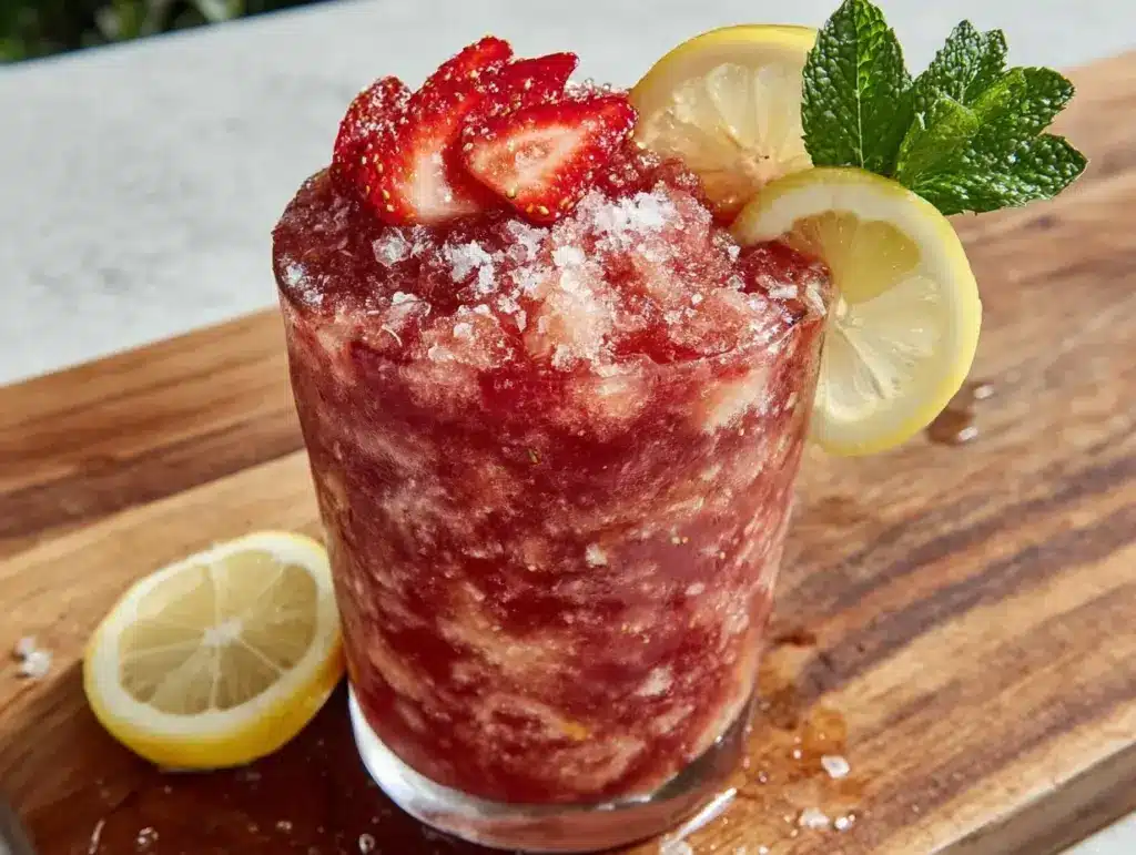 frozen strawberry lemonade slushie - featured image