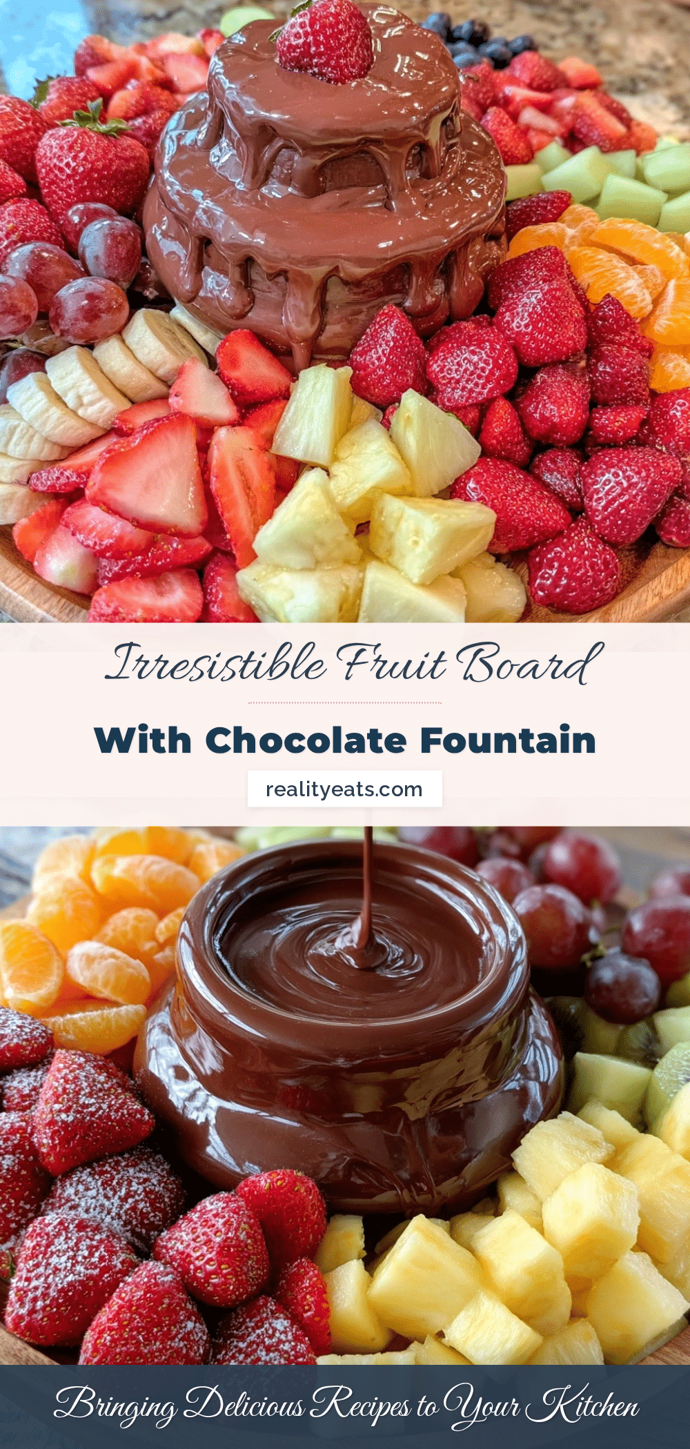 fruit display board with chocolate fountain recipe