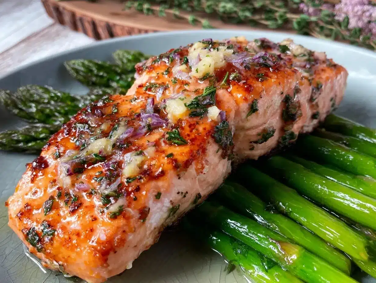 garlic butter baked salmon preparation steps
