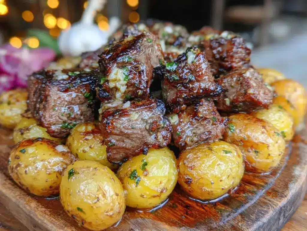 garlic butter steak bites - featured image