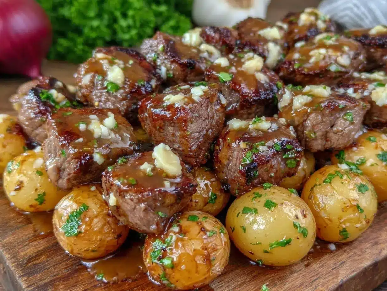garlic butter steak bites preparation steps