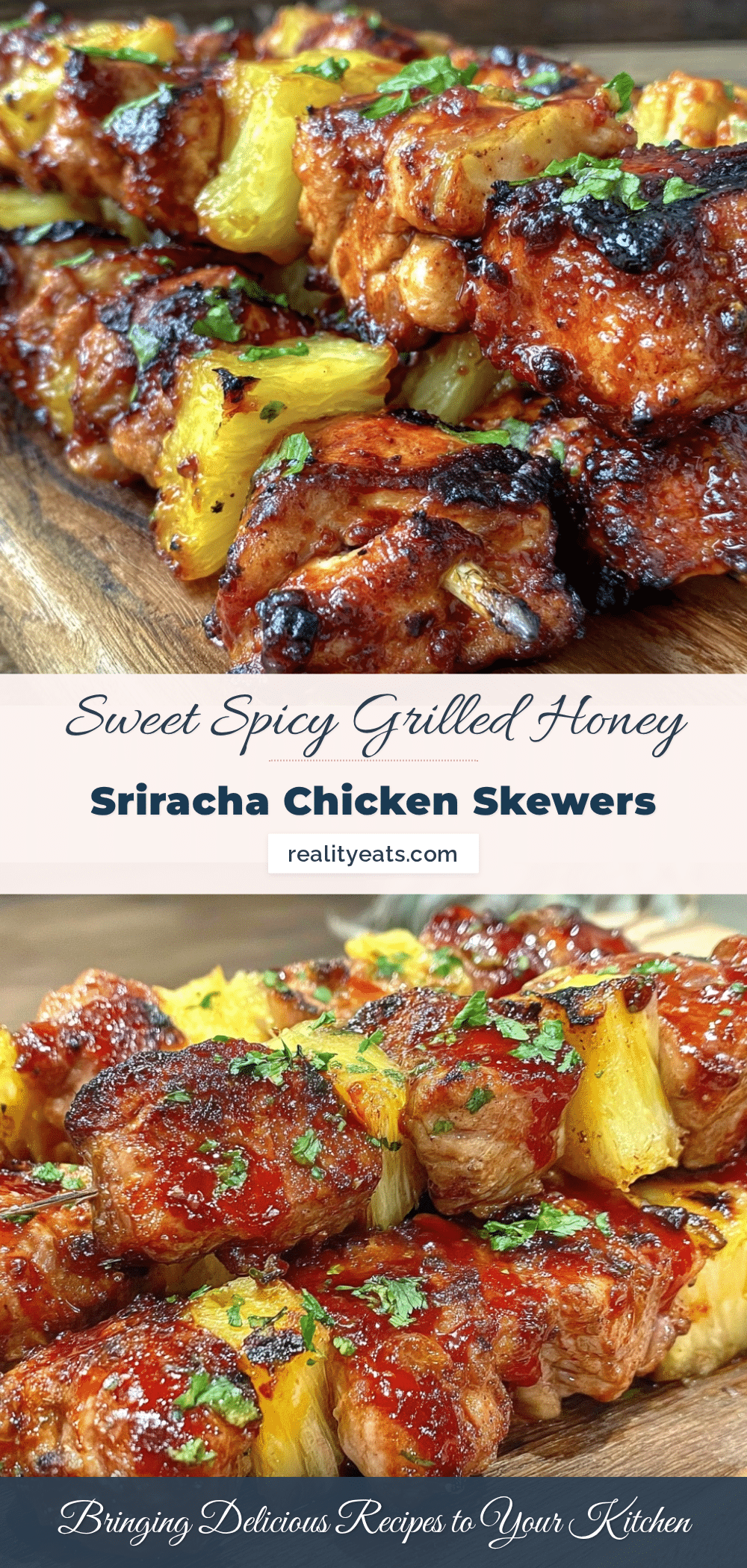grilled honey sriracha chicken skewers recipe