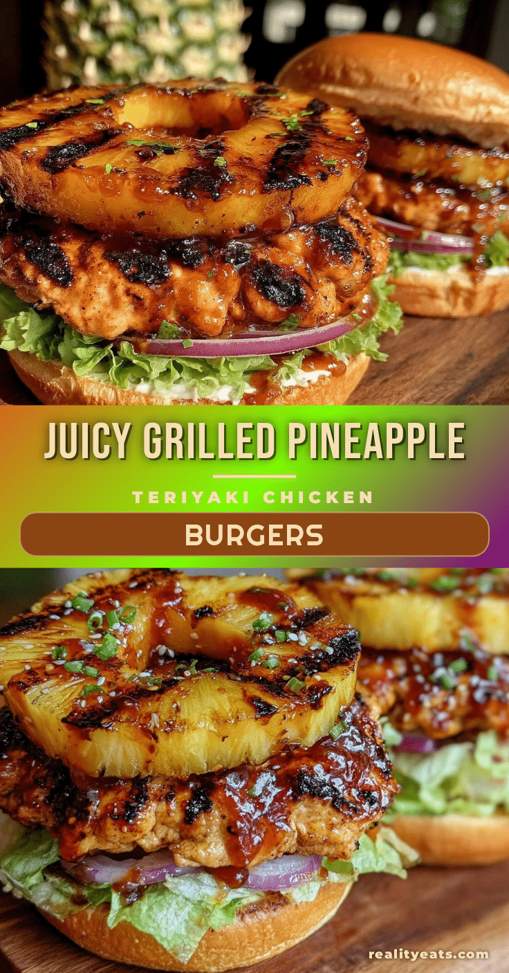 grilled pineapple teriyaki chicken burgers recipe