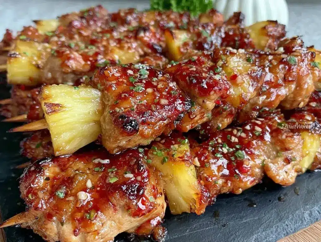 hawaiian teriyaki chicken kabobs - featured image