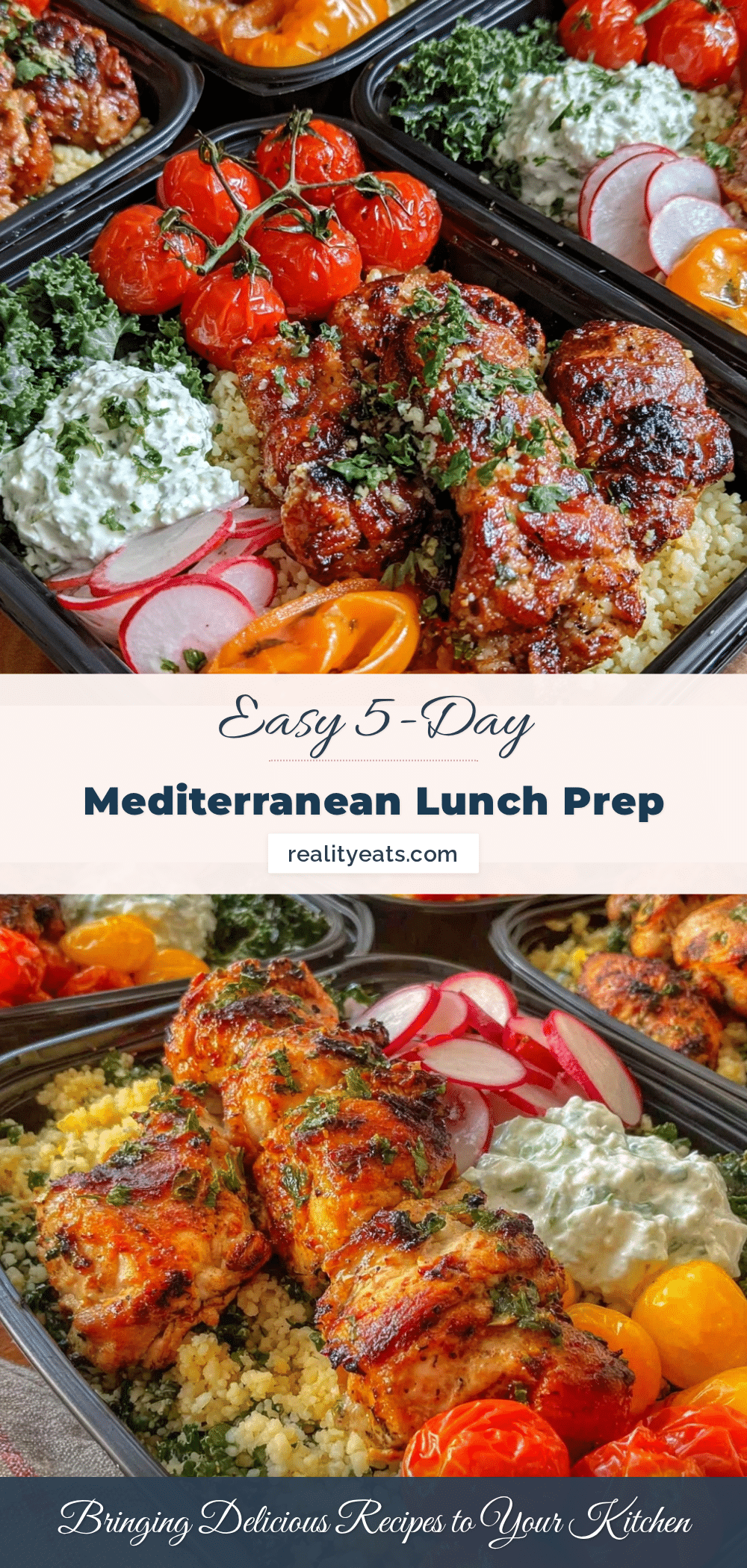 healthy 5-day mediterranean lunch box meal prep recipe