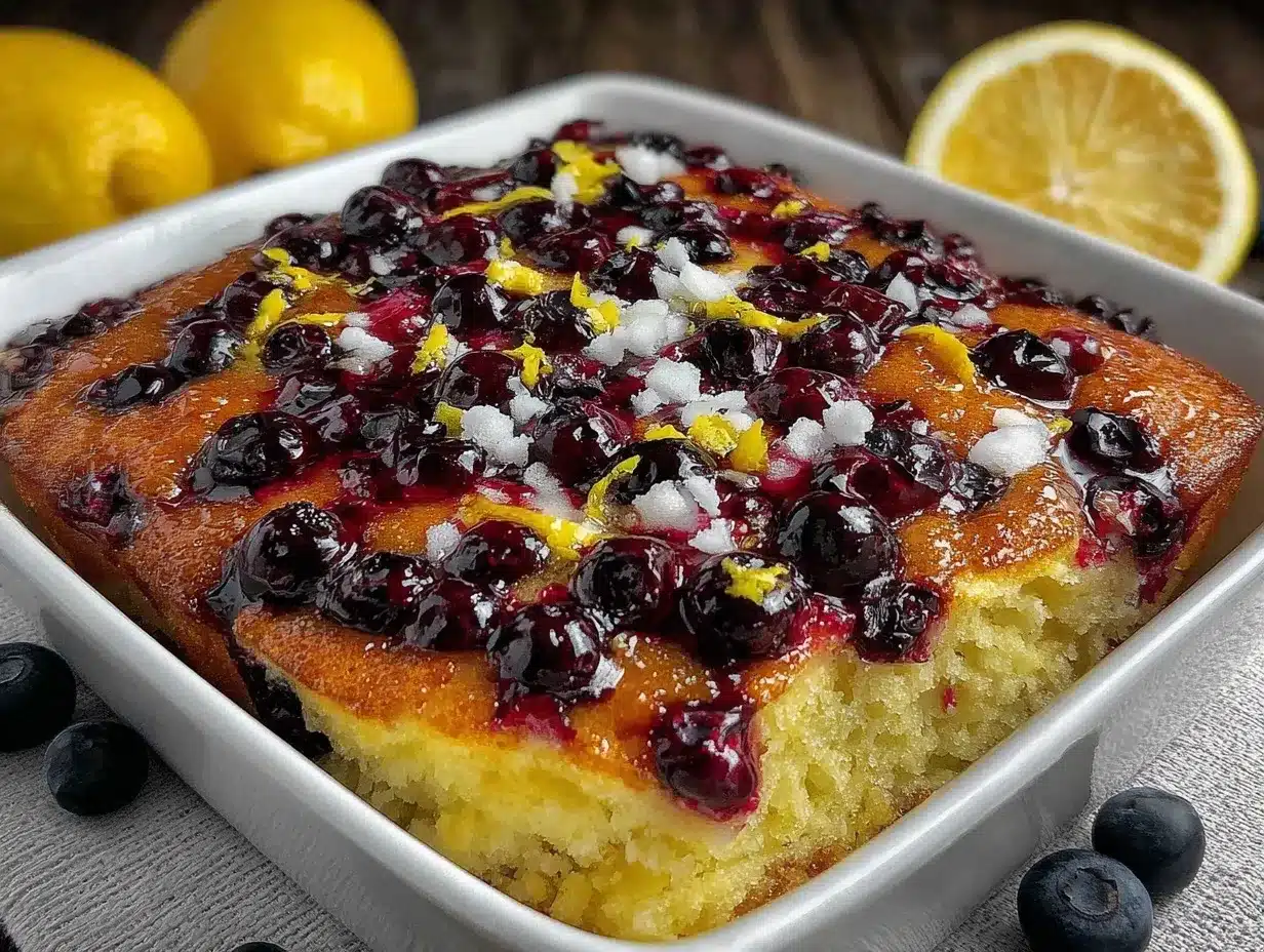 lemon blueberry pancake casserole preparation steps