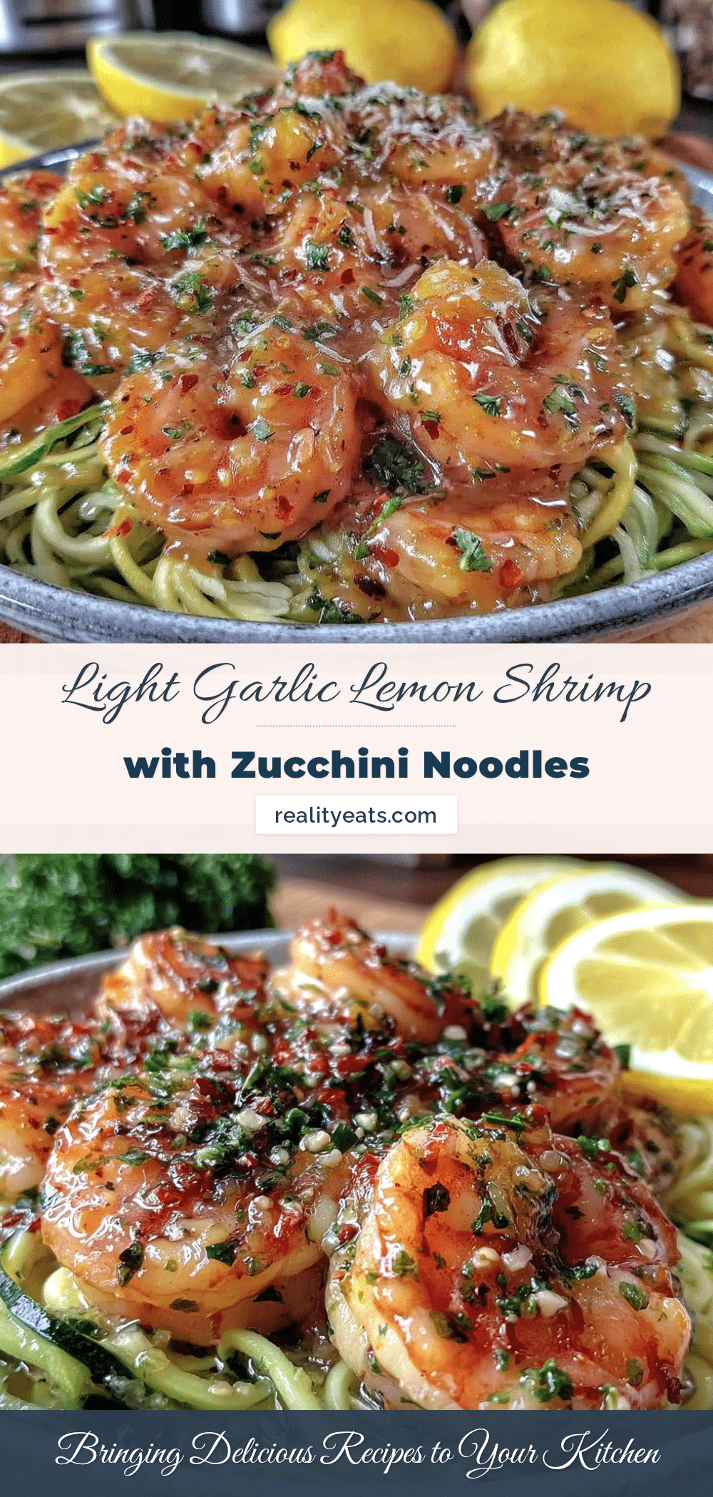 lemon garlic shrimp with zucchini noodles recipe
