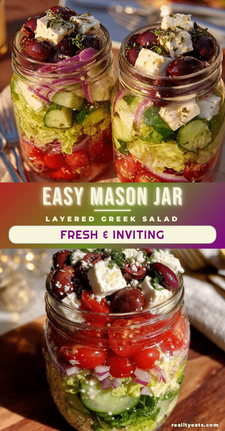 mason jar layered Greek salad recipe